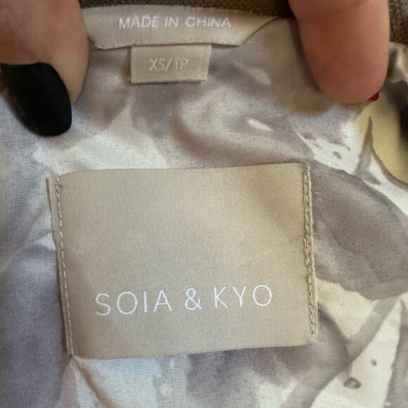 REVOLVE Soia & Kyo Sarie Draped Hooded Jacket Trench Coat Taupe XS Structured - Picture 13 of 16